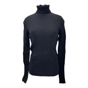 The Kooples Black Ribbed Turtleneck Sweater